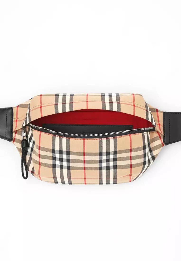 Medium Vintage Check Waist Bag for Unisex in Archive Beige