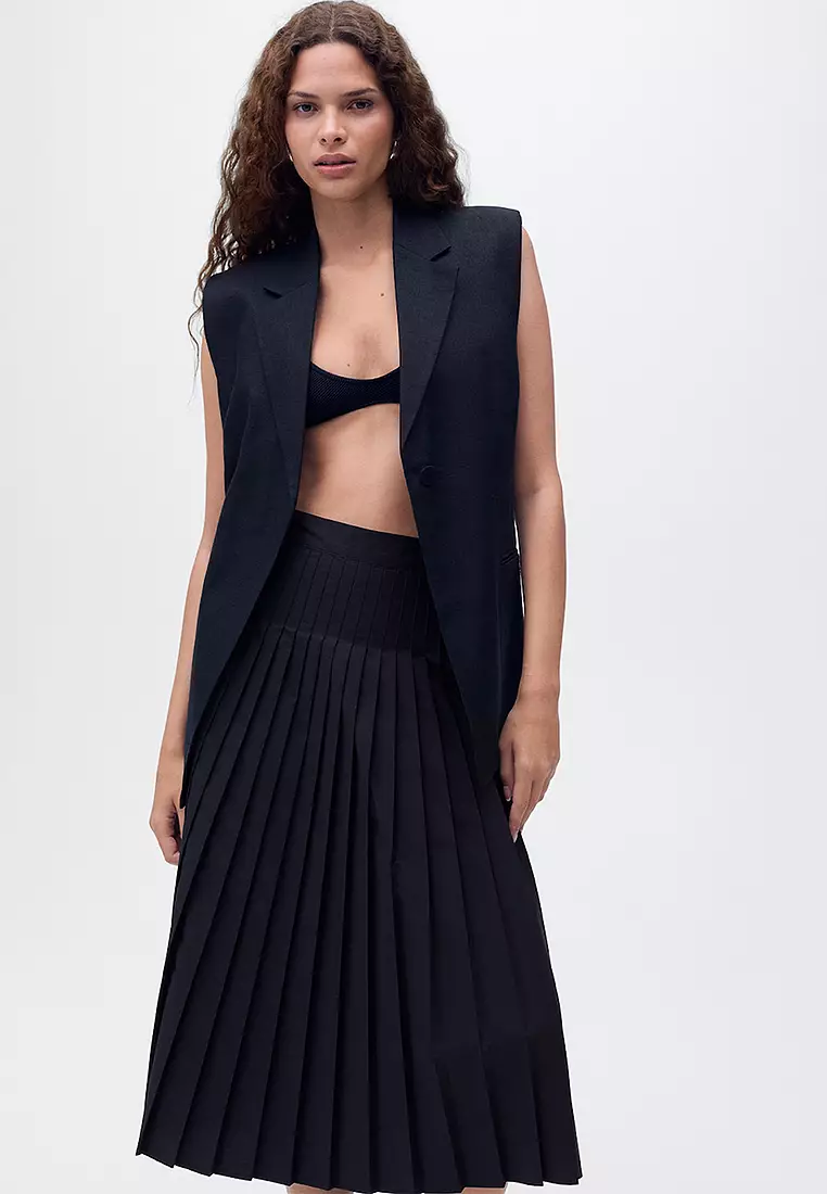 Pleated Midi Skirt