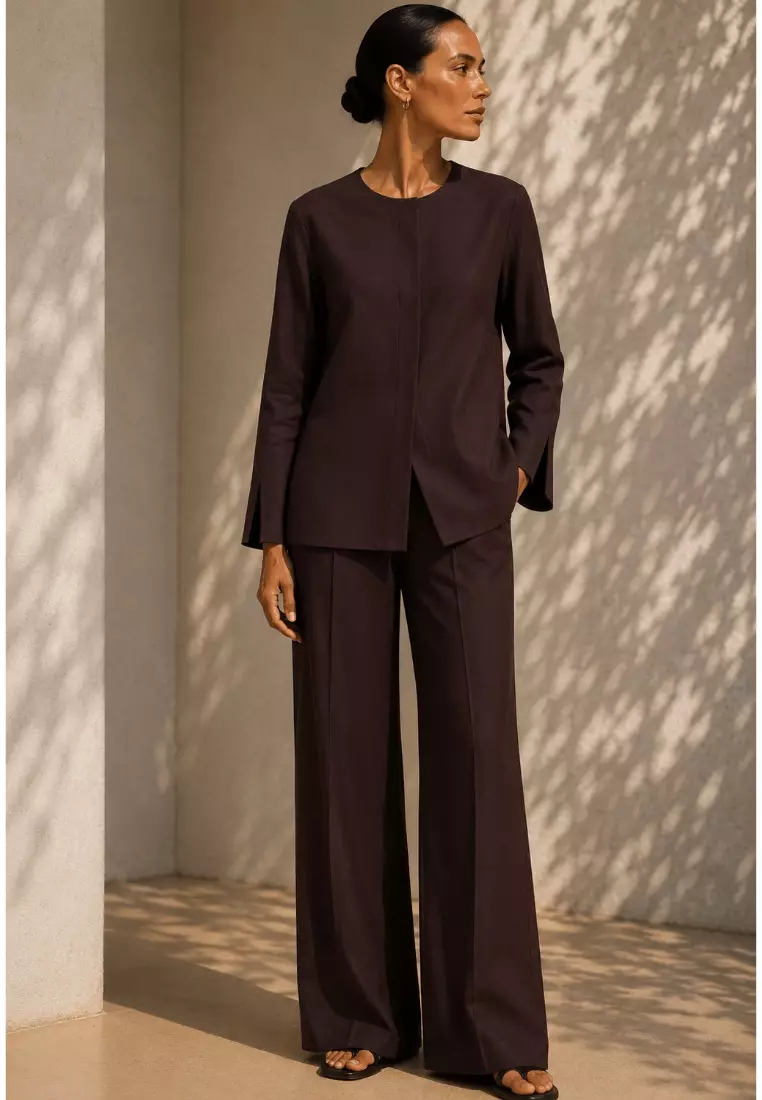 Demure Signature – Noéra Linen Set  Espresso Brown