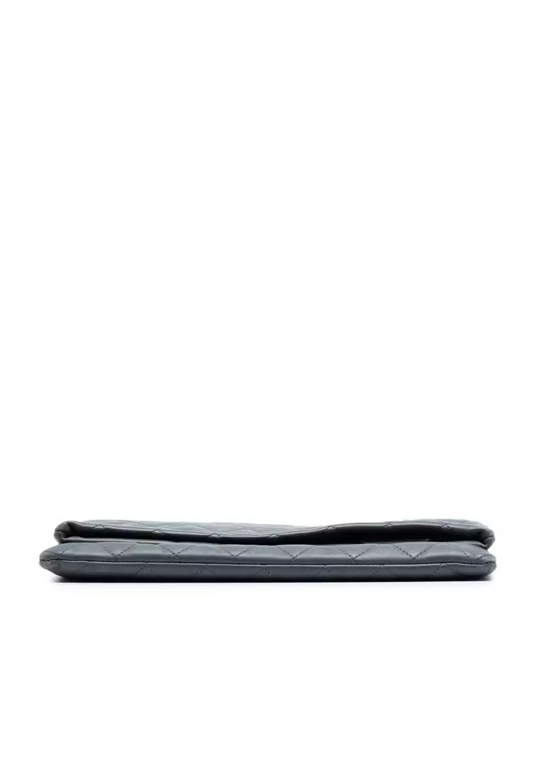 Pre-Loved Chanel Cc Quilted Lambskin Foldover Clutch