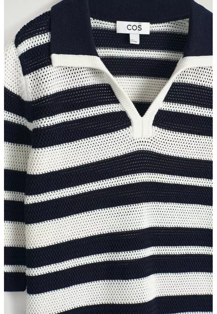 OPEN-KNIT POLO SHIRT
