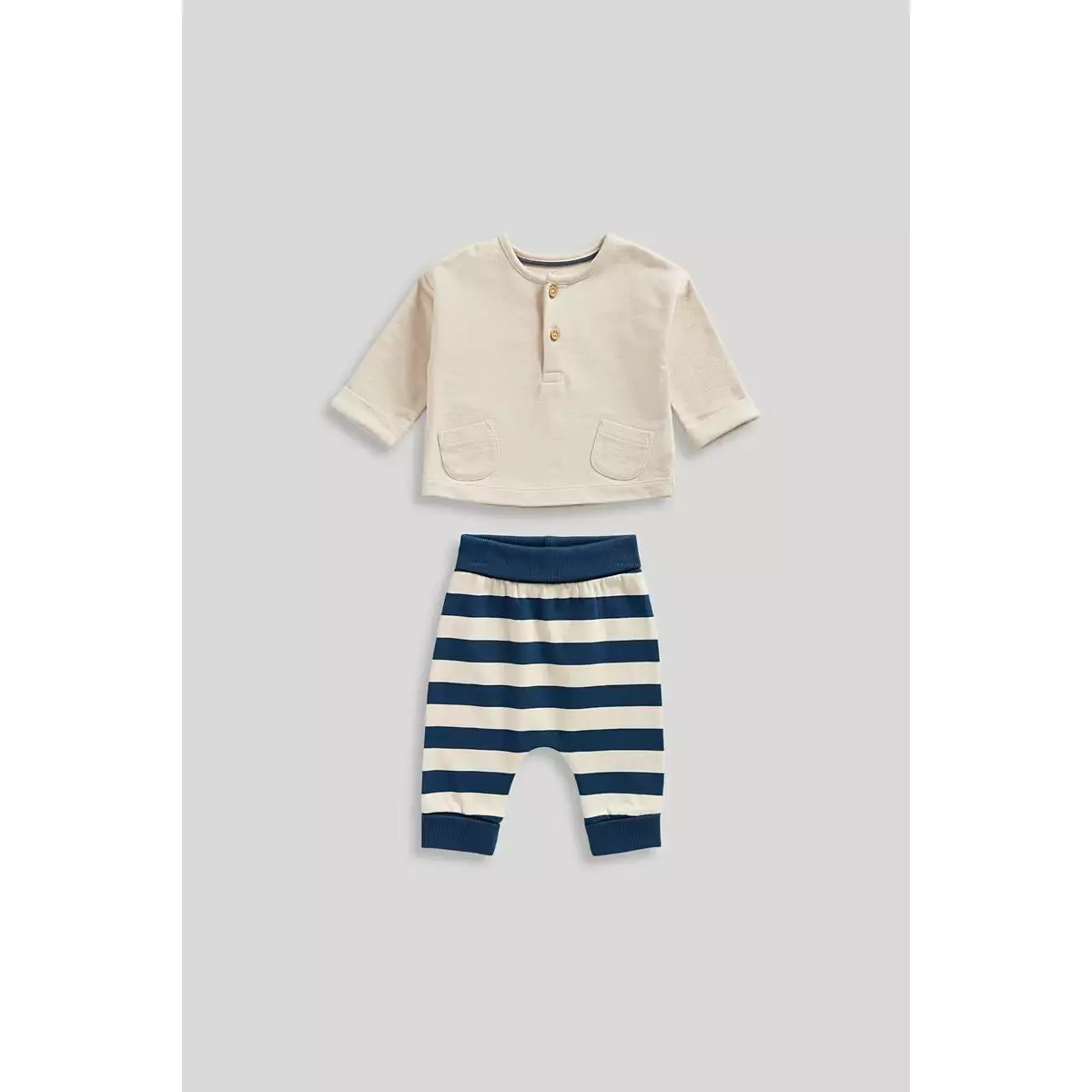 Mothercare My First Sweat Top and Jogger Set - Set Baju Bayi Laki-laki (Krem)
