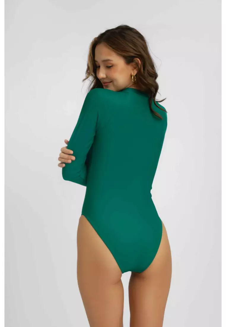 Jenny Long-Sleeve Surf One Piece / Amsterdam Green