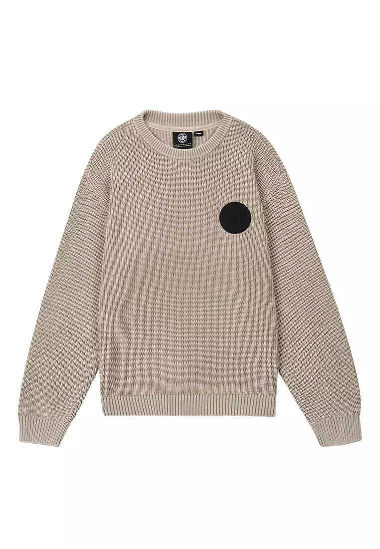 男裝 PALLADIUM LOGO 寬鬆落肩全棉針織毛衣