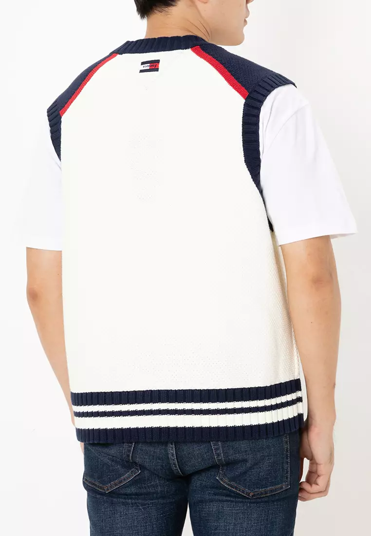 Buy Tommy Hilfiger Relaxed Knitted Cricket Vest Tommy Jeans 2025