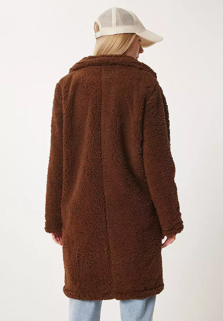 Lapel Plush Coat Firm