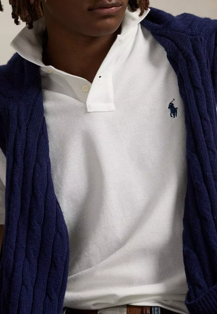 Custom Slim Fit Mesh Short Sleeve Polo Shirt