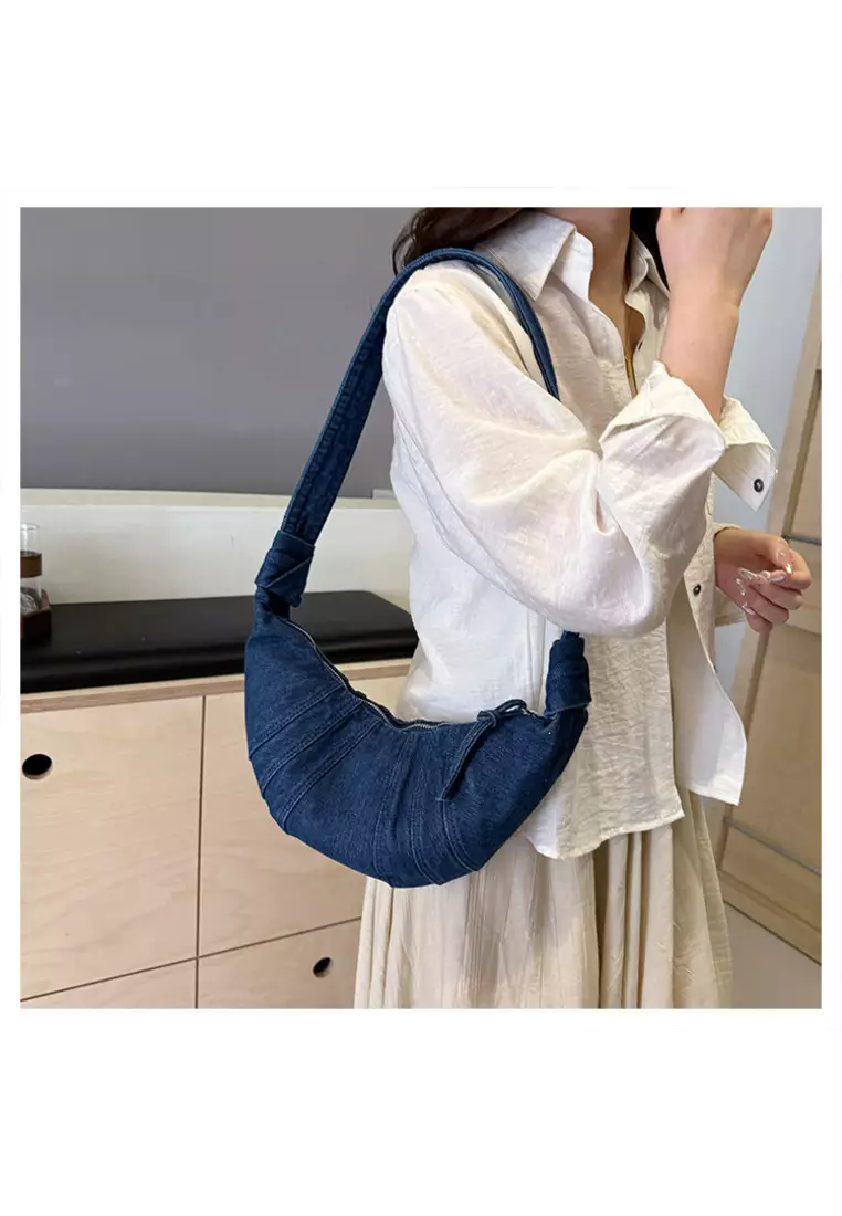 Denim casual Japanese shoulder bag crossbody dumpling bag