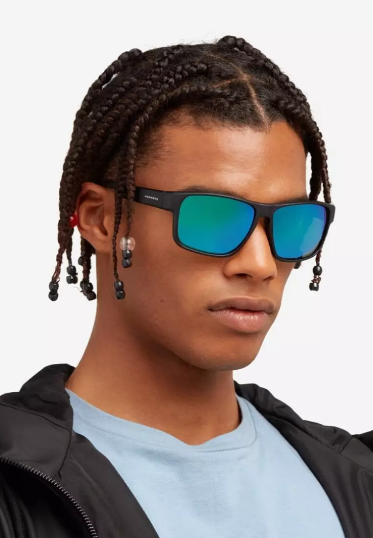 HAWKERS Black Emerald FASTER Sunglasses for Men and Women. UV400 Protection. Official Product Designed in Spain