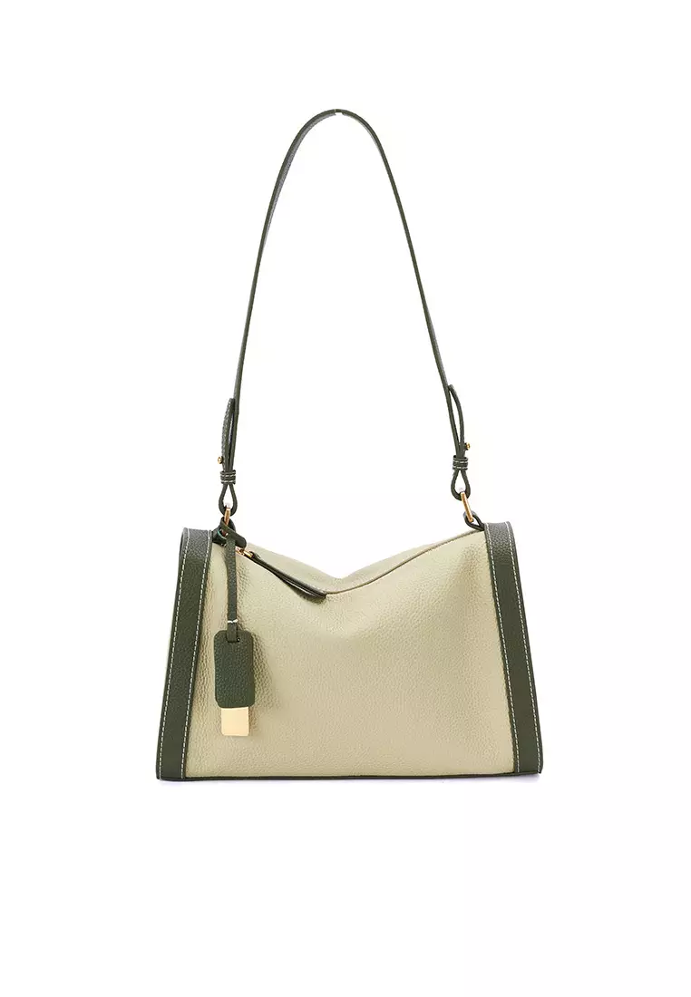 Women's Leather Color Contrast Crossbody Bag
