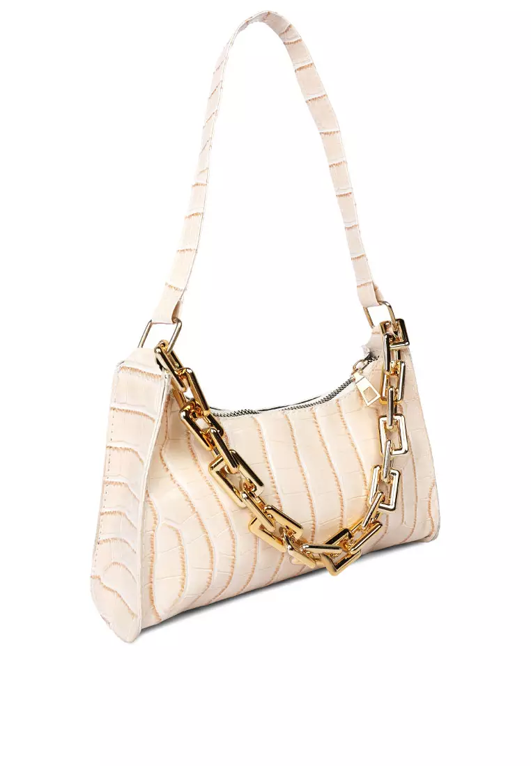 White soft discount leather handbag