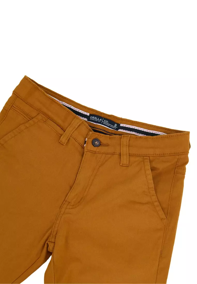 [NEW] Osella Kids Forest Collection Slim Fit Chinos in Brown 228P400185 | Celana Panjang Anak Laki-Laki