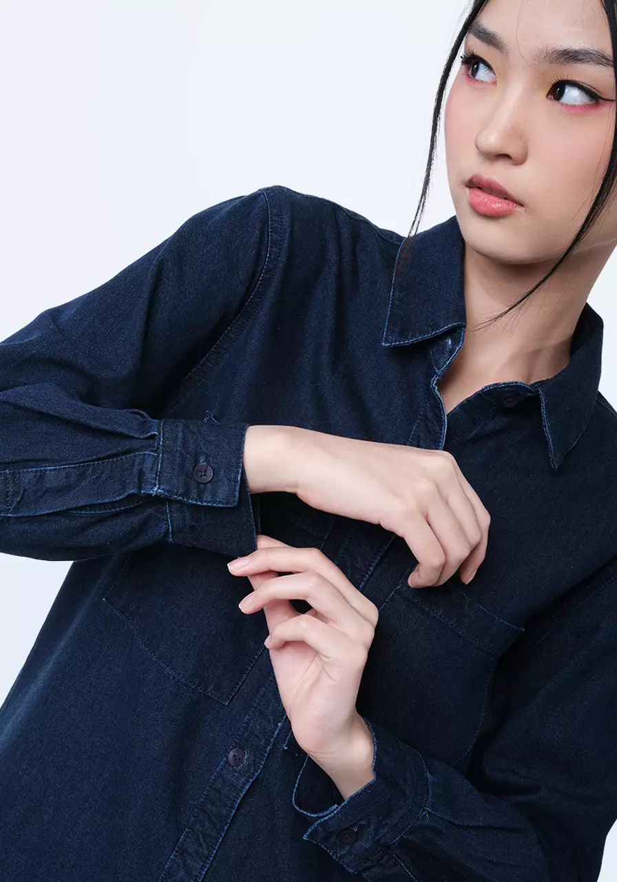 Kemeja Wanita Zulla Dark Blue