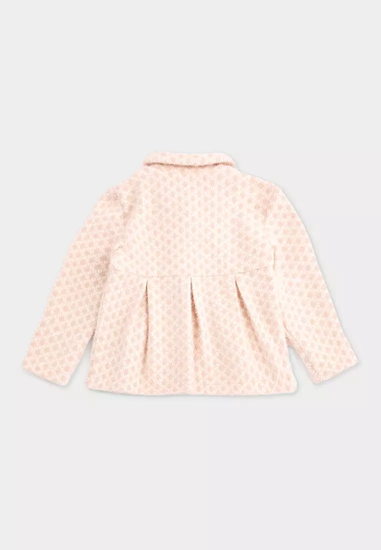 Jammy Bow Soft Pink Jacquard A-Line Jacket