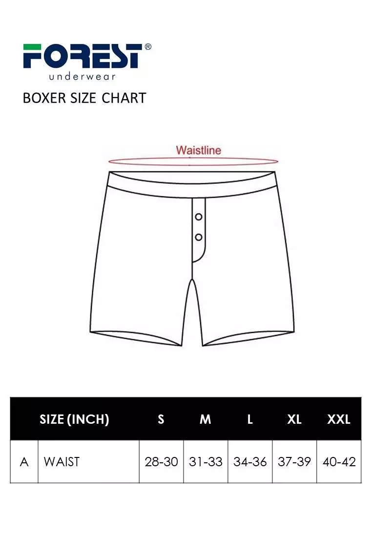( 1 Piece ) Forest Underwear 100% Cotton Boxer Short Selected Colour - OUF0001X
