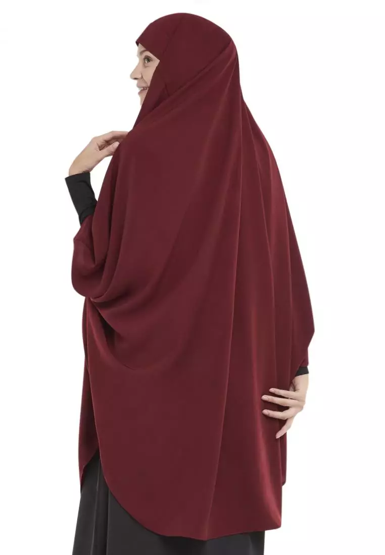 Queenza Zayidan French Khimar Hijab Ameera - Maroon