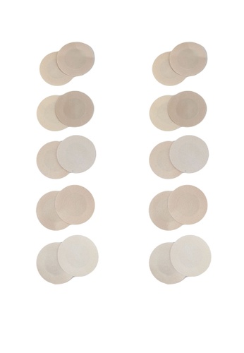PINK N' PROPER beige Ultimate Disposable Round Stick On Nipple Cover 10 Pack B1F17USCD2FAD2GS_1