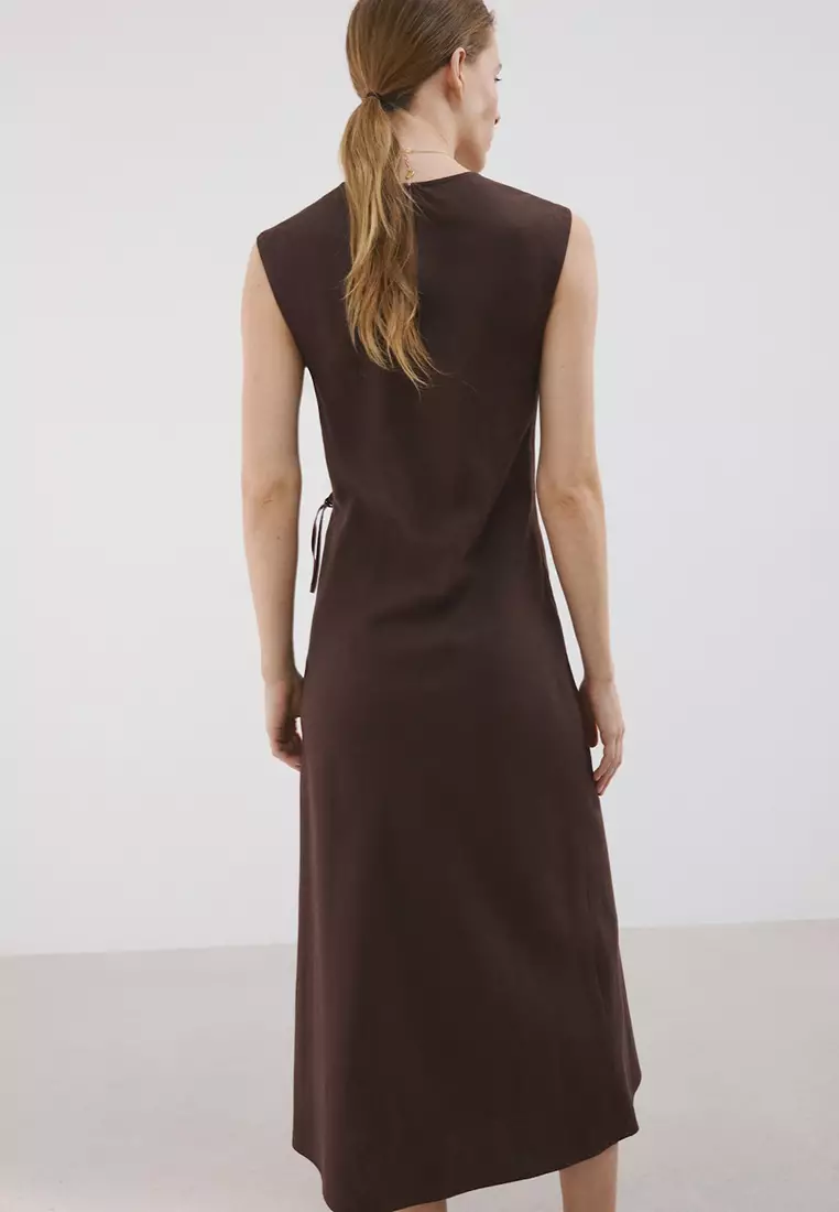 Wrap Midi-Dress With Knot