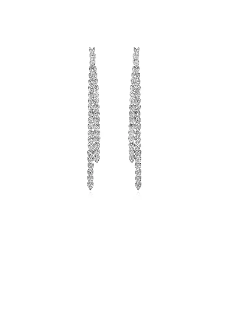 White long earrings outlet
