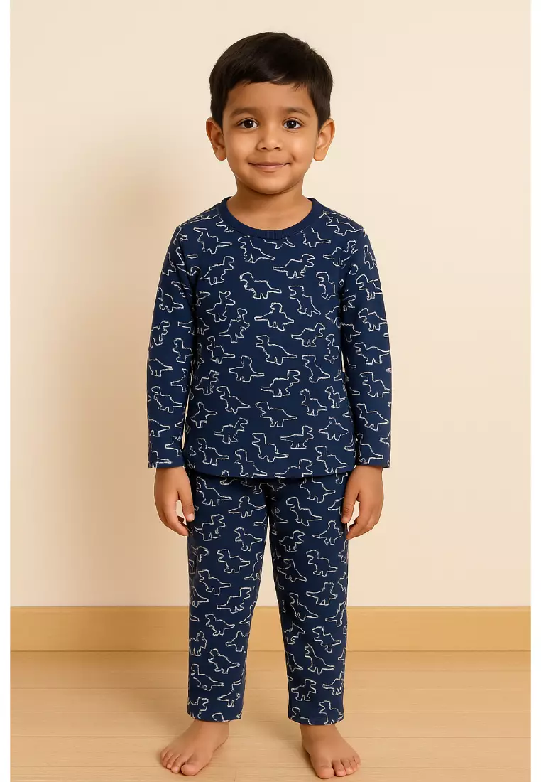 Baby and Kids Pajama Nightsuit Set- Dinos Rule
