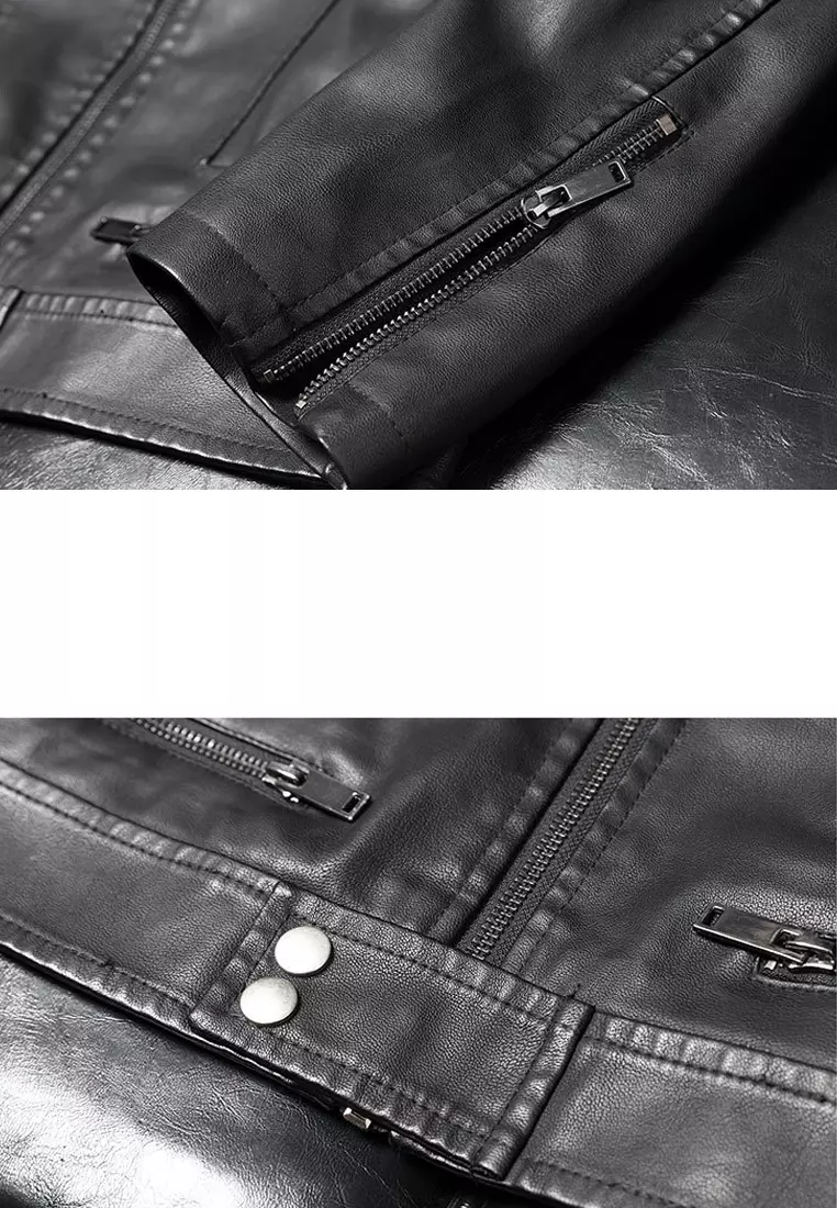Men's Faux Leather Biker Jacket MJ6606