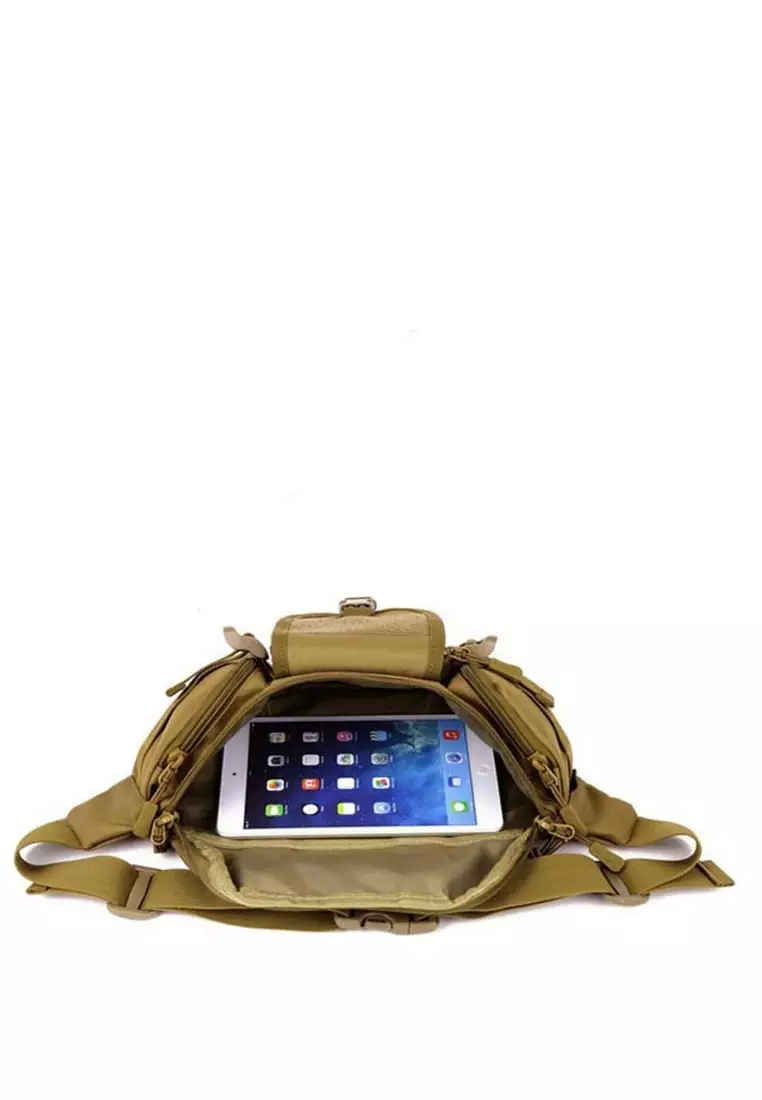 Atera Tas Pinggang Pria Waistbag Travel Adventure Big Pocket Material Durable Nylon Fabric ORIGINAL - Brown