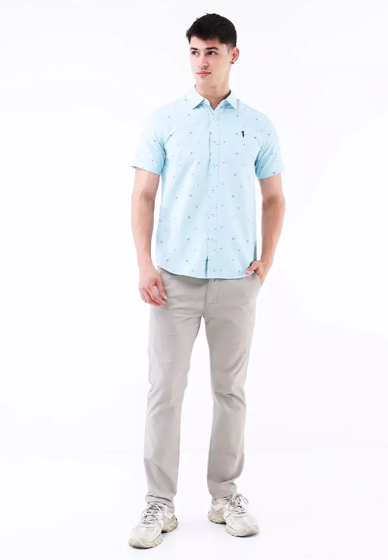 Printed Woven Polo Short Sleeve