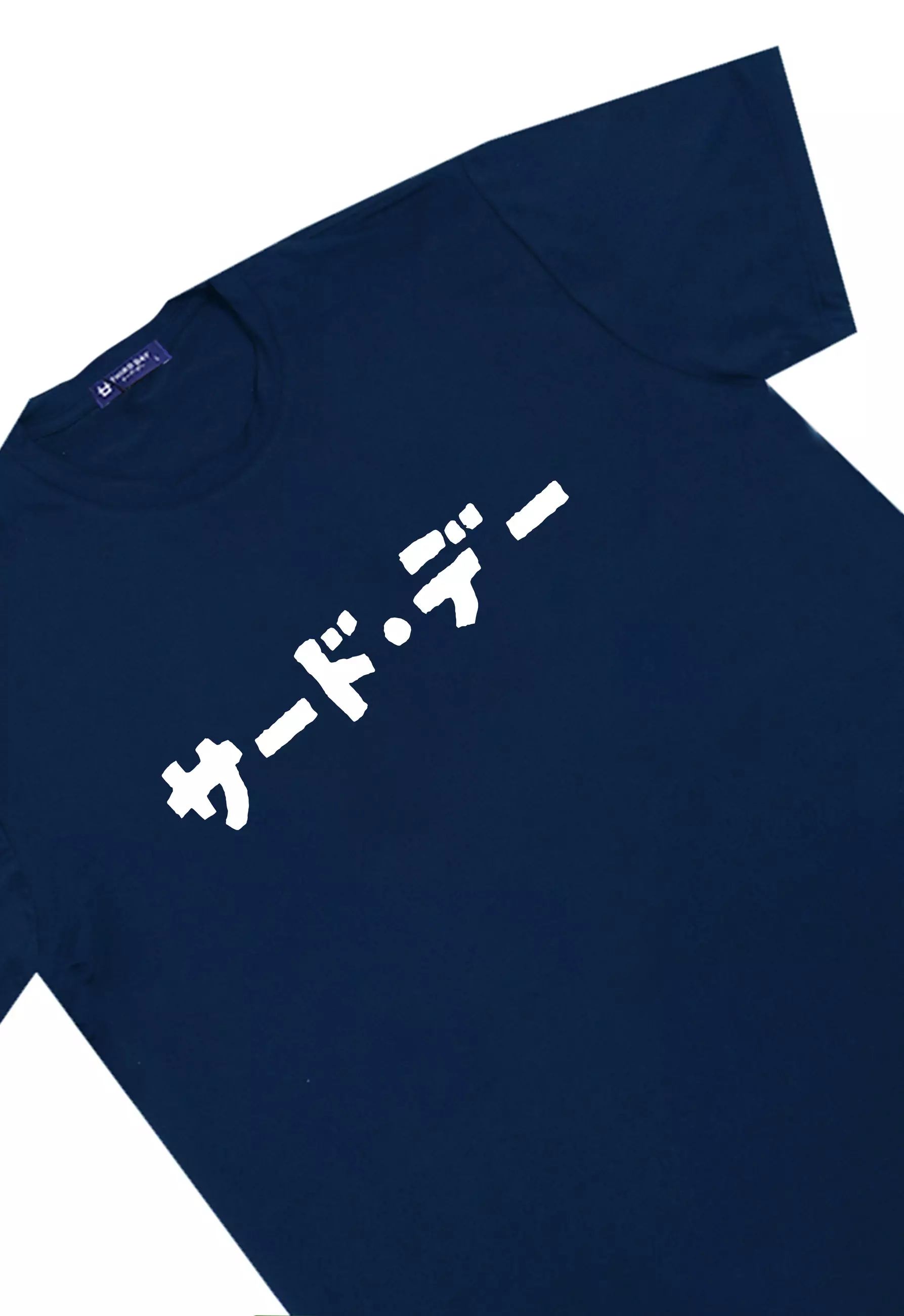 MTO73 kaos tulisan jepang wobbly katakana thirdday instacool t shirt distro tangan pendek navy