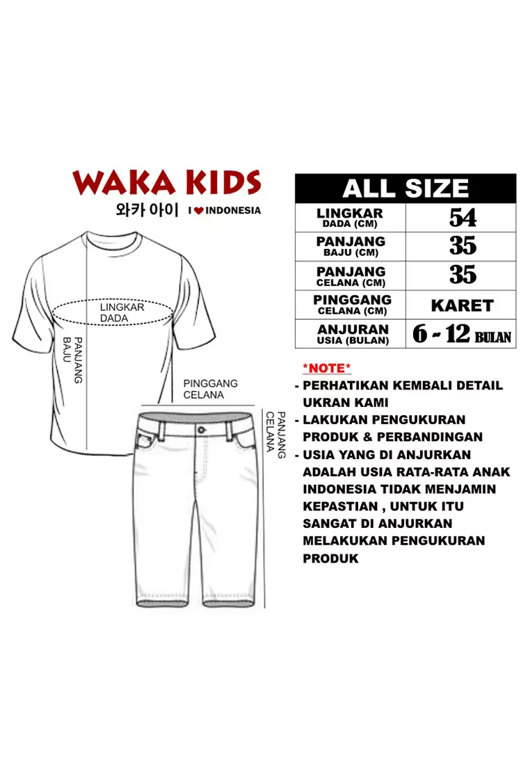 Skabe Pakaian Bayi Anak Laki Laki Baju Lengan Pendek Motif Dino Setelan Celana Jeans Jogger 3/4 All Size Warna Tua Usia 6 Bulan Hingga 12 Bulan 3435 Wakakids Waka Kids