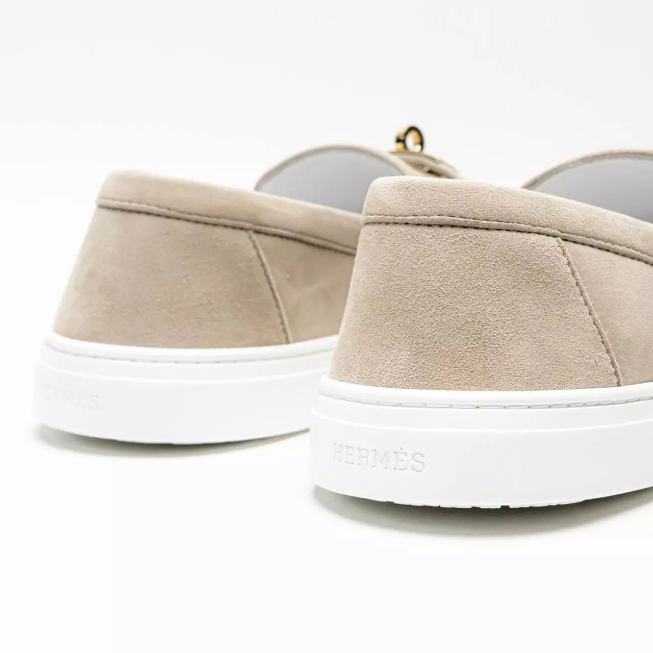 Game Suede Goatskin Slip-On Loafers Beige Esquisse Pbhw