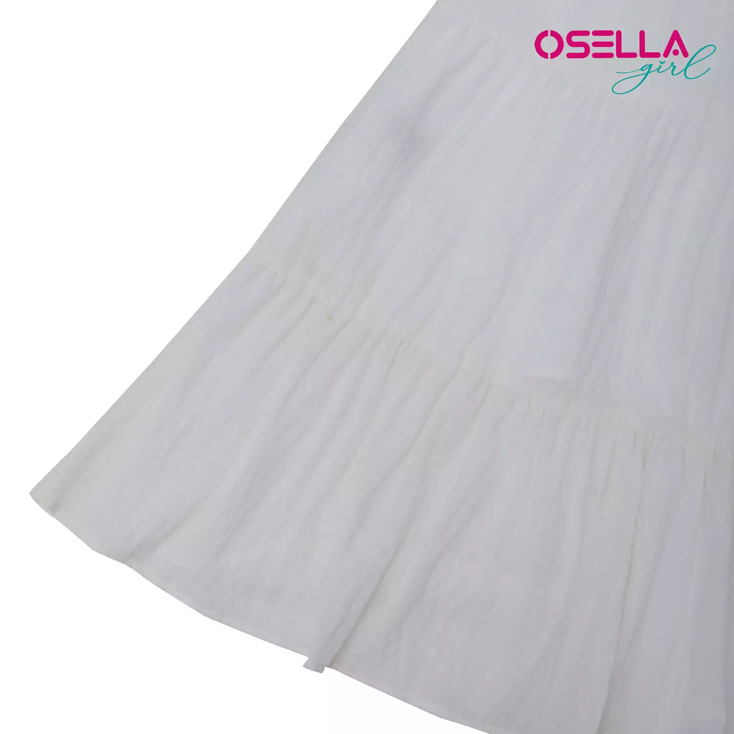 [NEW] OSELLA SOLID MAXI DRESS WITH LAYERING TOP IN WHITE FANCY FABRIC 2357500701 | Dress Anak Perempuan