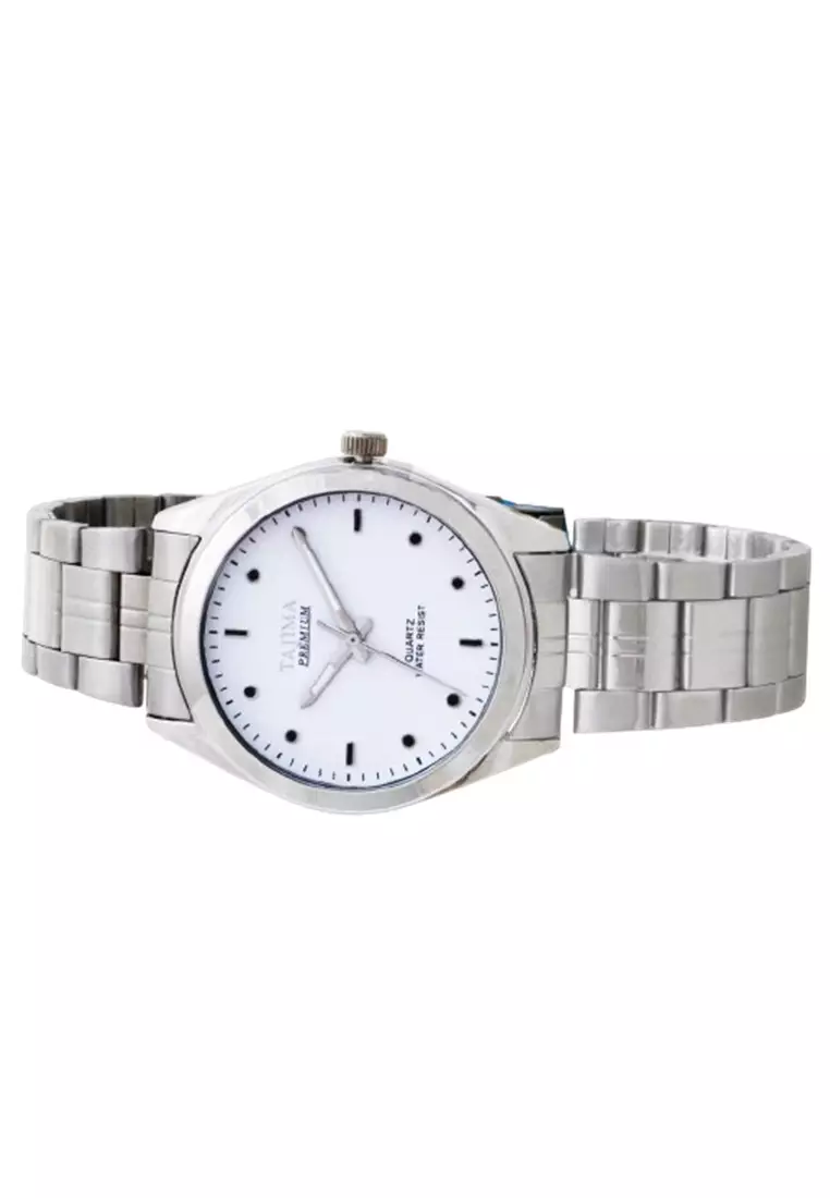 Jam Tangan Premium Pria 1856 Stainless Steel Water Resist ORIGINAL - Silver