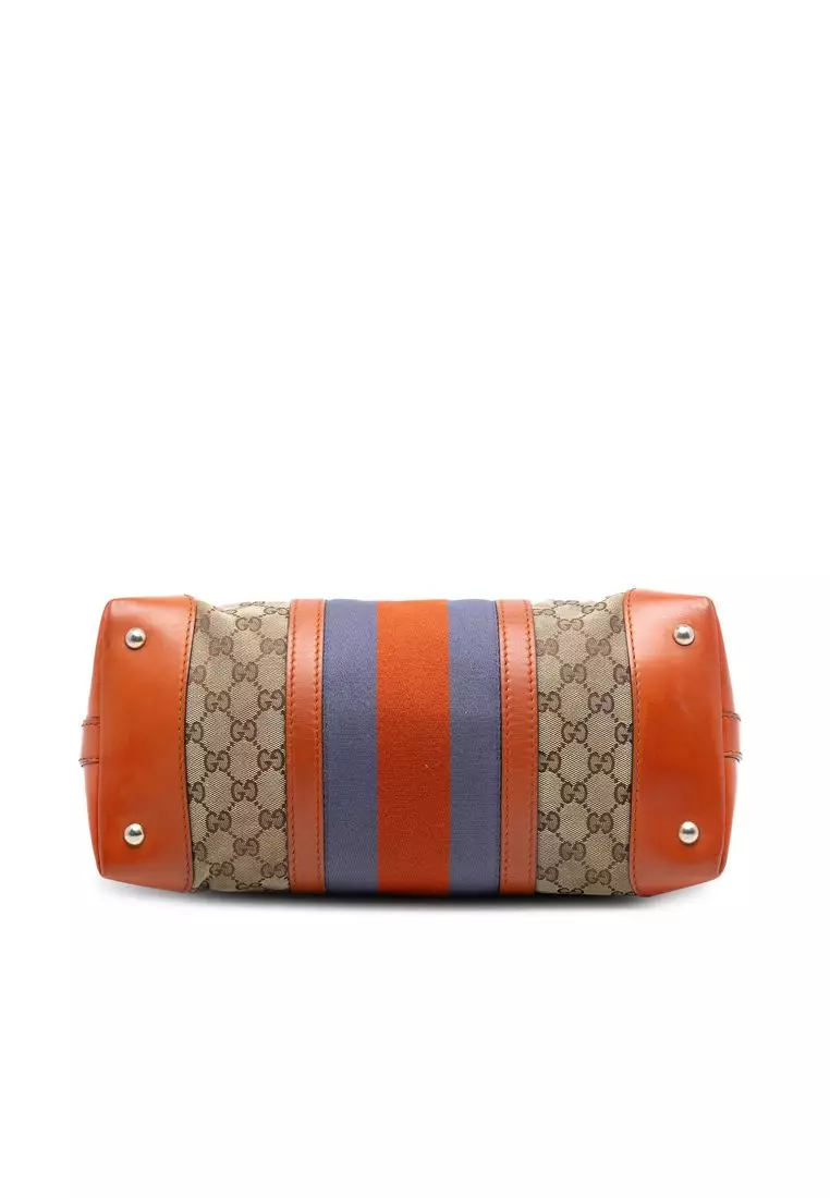 Pre-Loved Gucci Gg Canvas Web Satchel