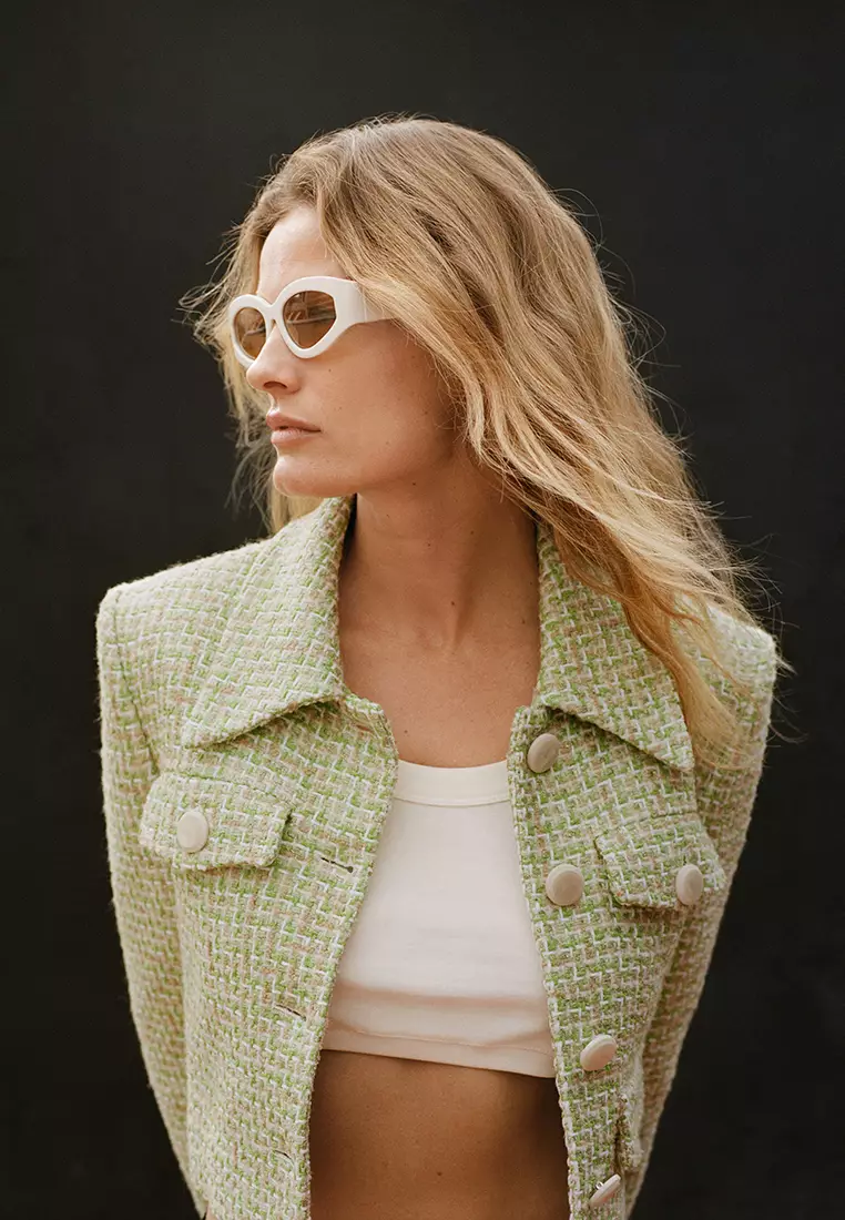 Tweed Jacket With Pearl Buttons