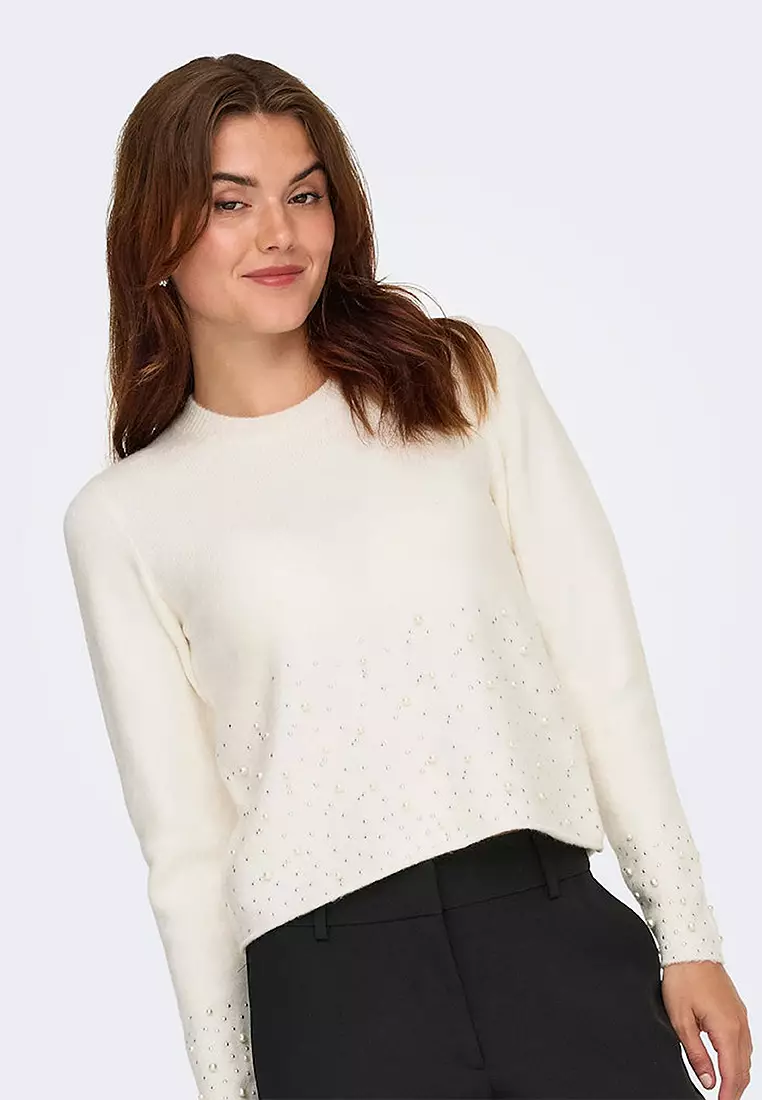 Round Neck Pearl Sweater