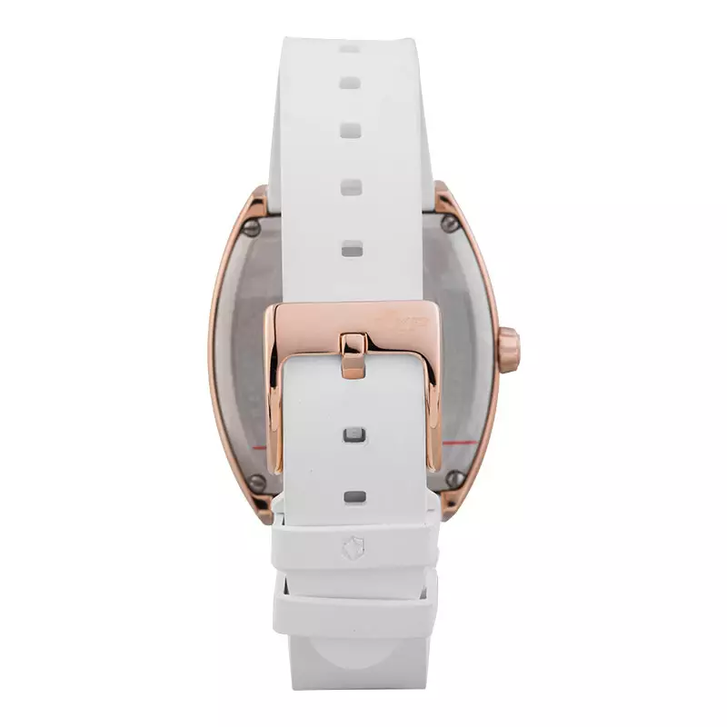 Jam Tangan Wanita Expedition Ladies E 6800 BF RRGLB Tosca Dial White Rubber Strap