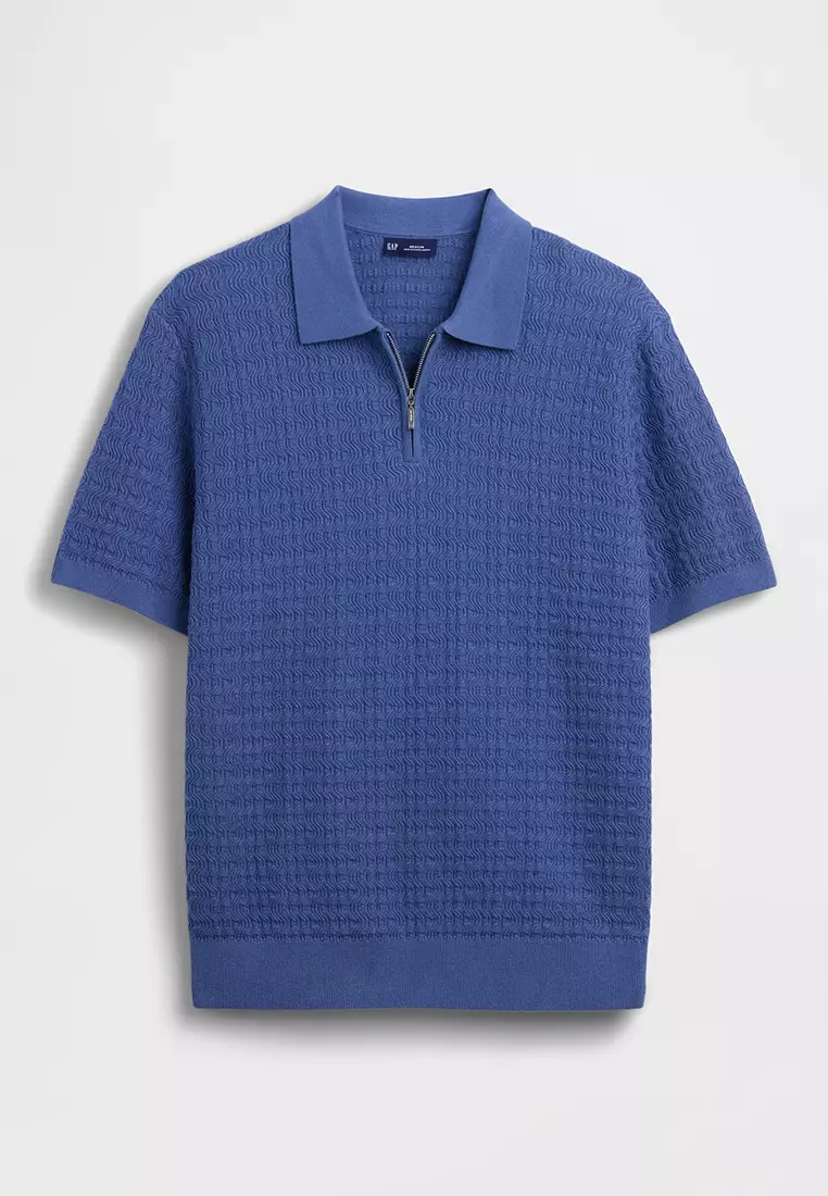 Buy GAP Textured Zip Sweater Polo Shirt 2026 Online | ZALORA