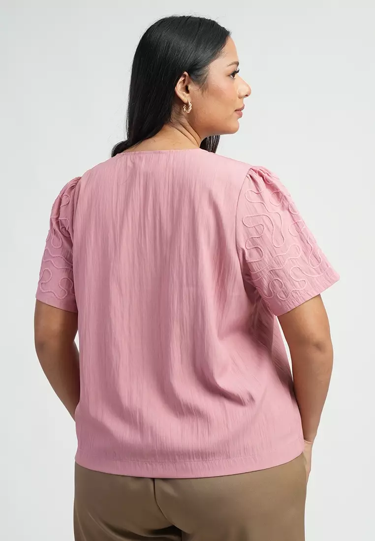 Milly by Paperdolls Tiara Short Sleeve Button-Down Top