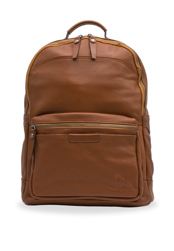 Arden Teal brown Cartagena Chestnut Leather Backpack E9D85ACBC14BBAGS_1