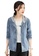 A-IN GIRLS blue Fashion Color Block Hooded Denim Jacket CBFC2AA1514CDCGS_1