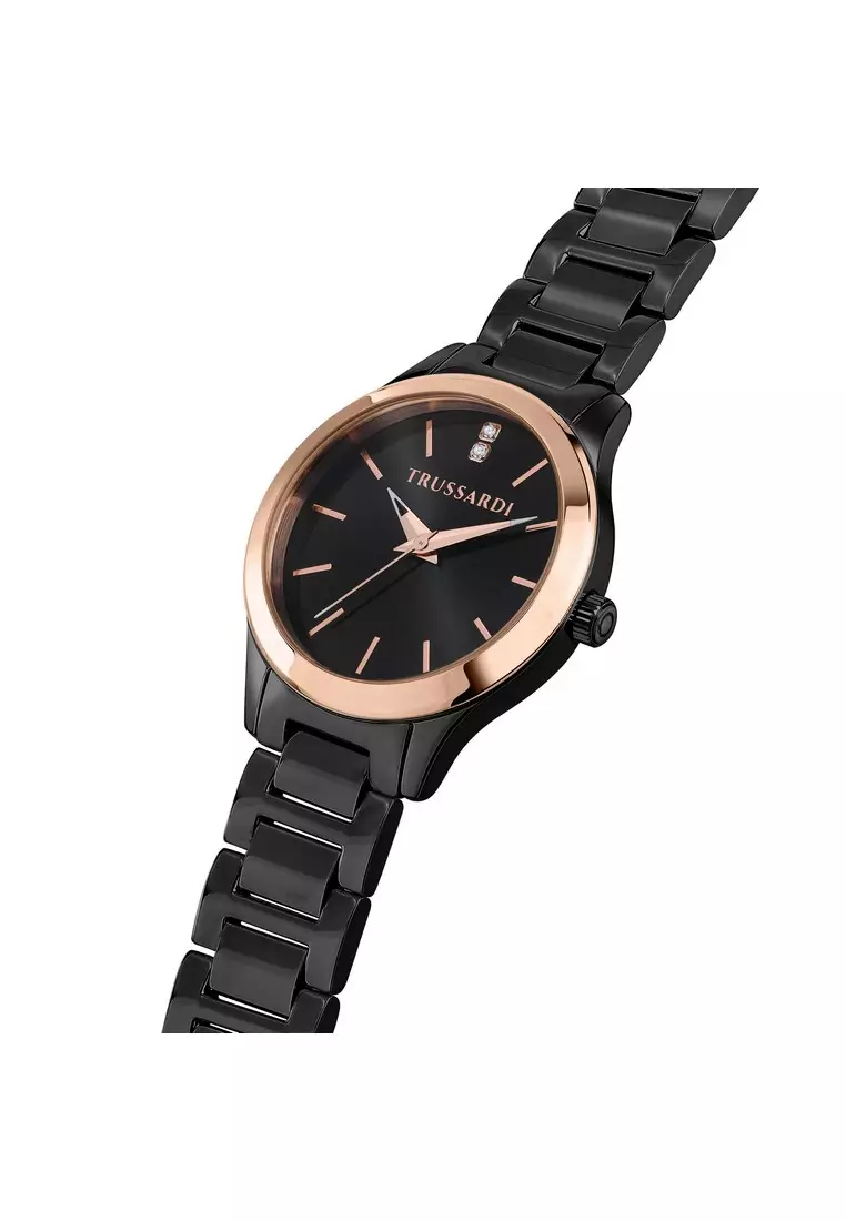 【2 Years Warranty】Trussardi T-SKY 30mm Case Women's Quartz Watch R2453151518