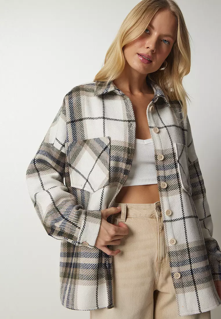 Patterned Oversize Cashew Lumberjack Shirt