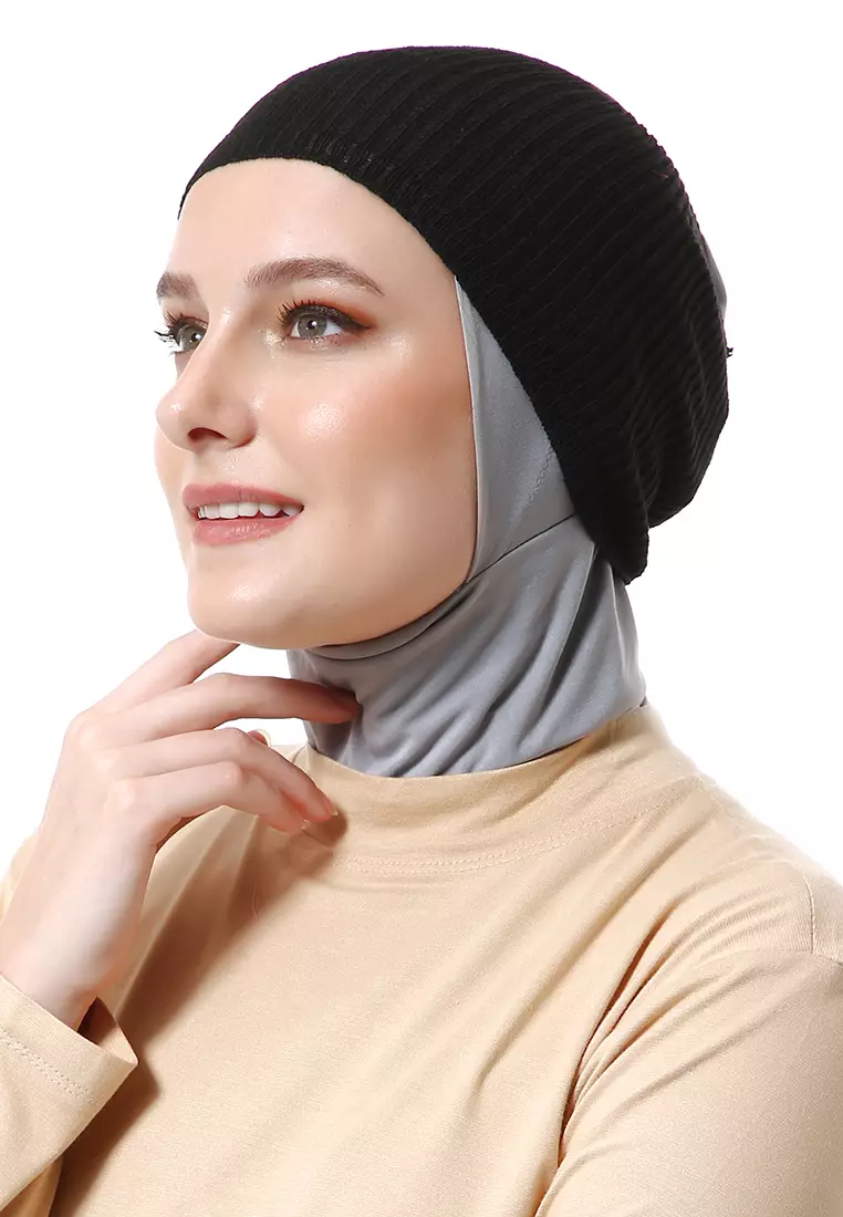 Irma Ciput Muslimah Wanita Motif Polos Simple Fashion Women - Hitam