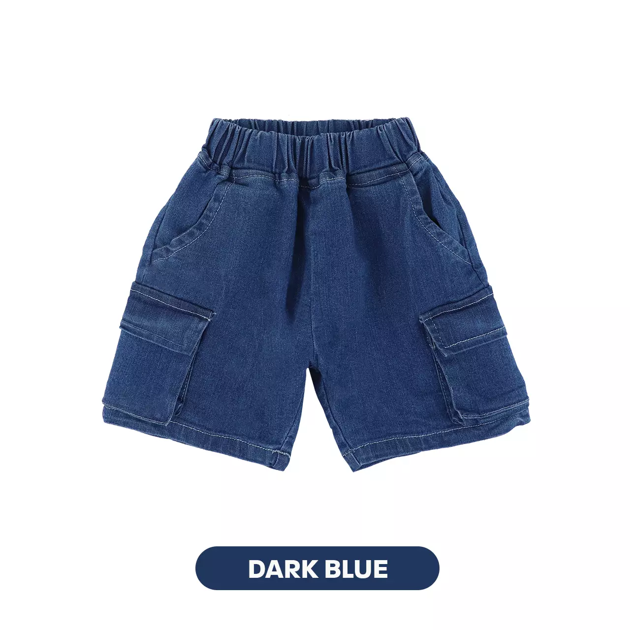 Mooi Celana Jeans Anak Kids Denim Bian Short Cargo Pants - Dark Blue