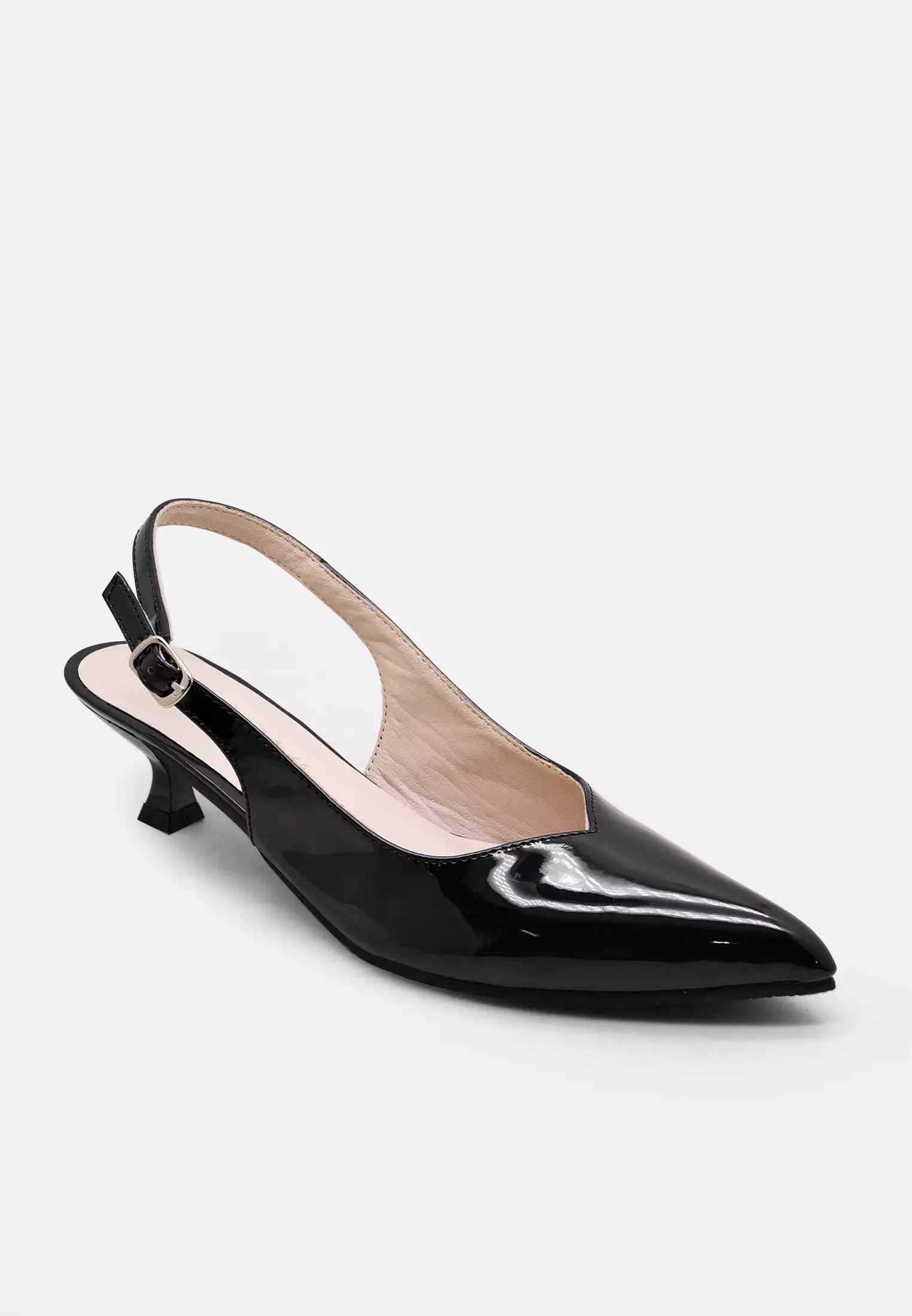Vanya Pointed Toe Slingback Kitten Heels Wanita