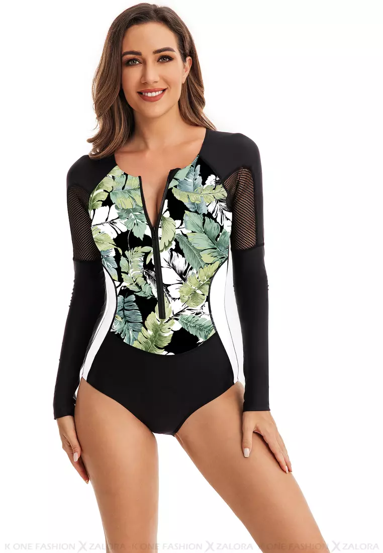 M me eme Fur sleeve mermaid onepiece