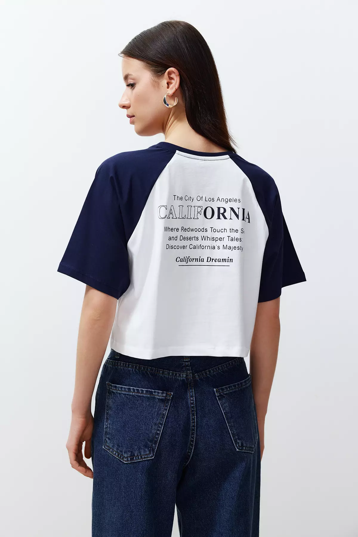 Color Blocked Crop T-Shirt