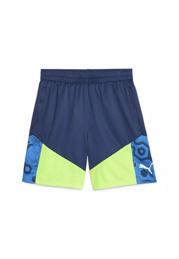 Blue puma football shorts on sale
