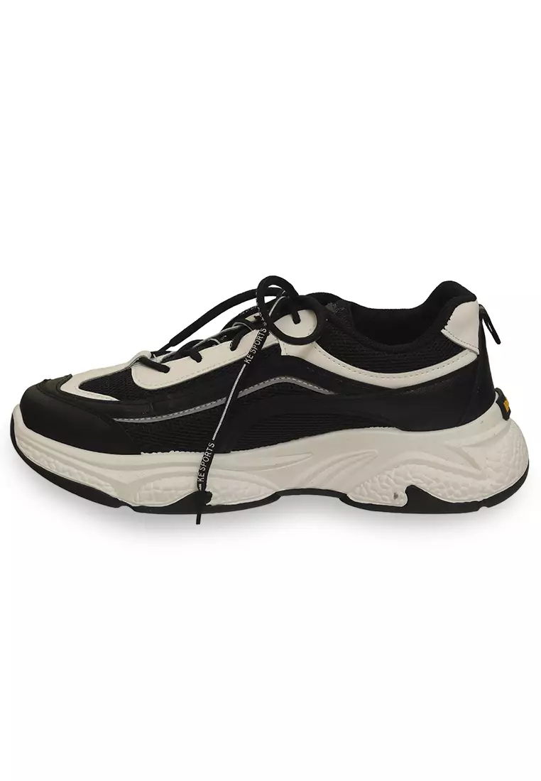 Anando Sepatu Sneakers Tali Pria Stylish Design Casual Sport Shoes Lighweight Material Mesh ORIGINAL - Black
