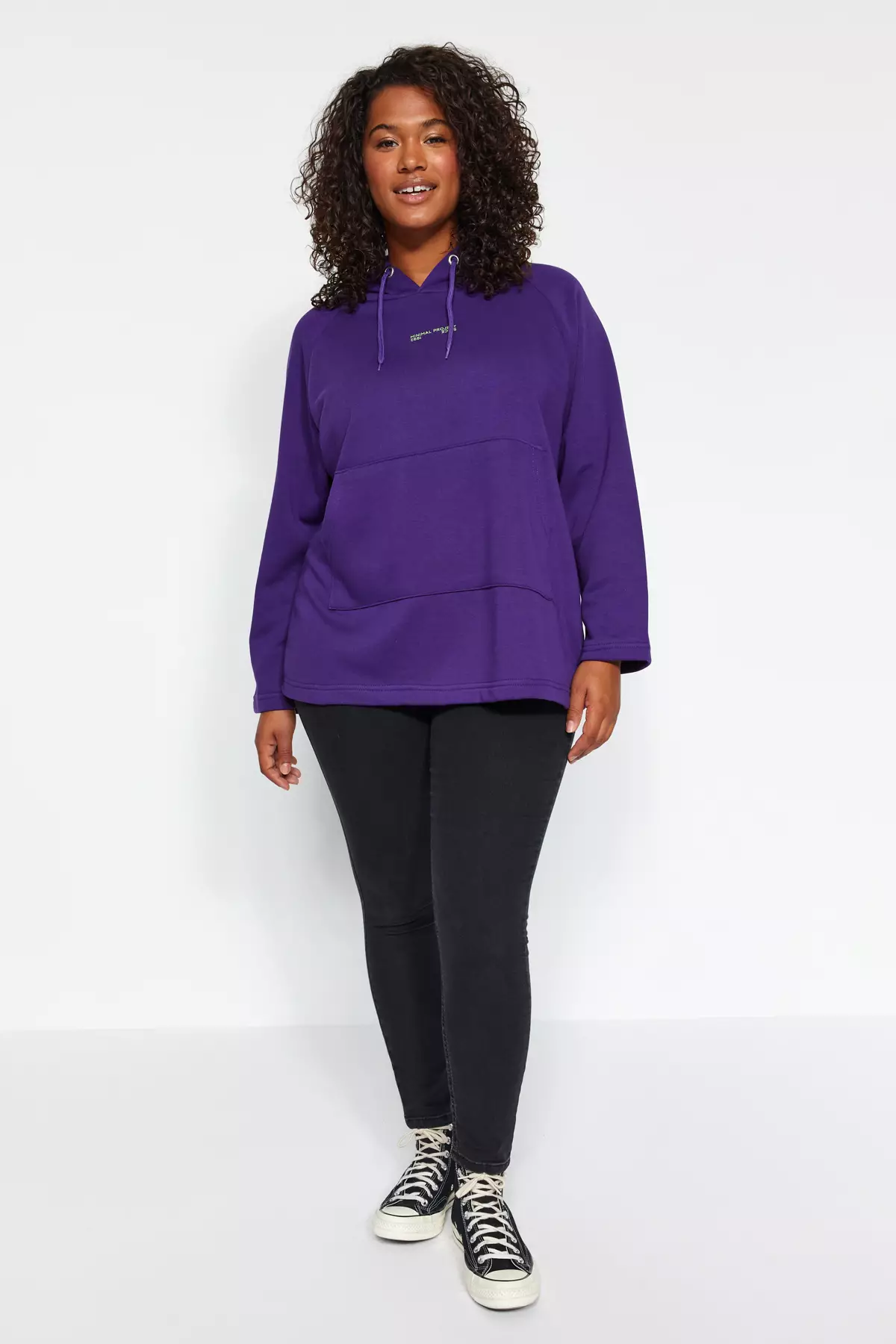 Plus size purple sweatshirt sales